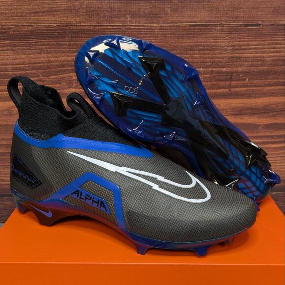 Nike Alpha Menace Elite 3 Men\'s 13 Black Royal Blue Football Cleats DM1792-003